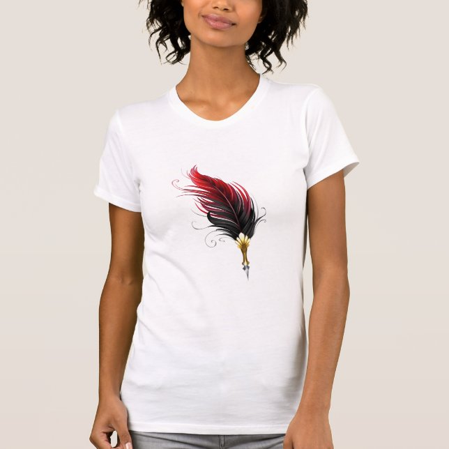 Red feather pen with gold nib T-Shirt (Front)