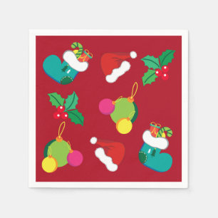 Red Festive Christmas Napkin