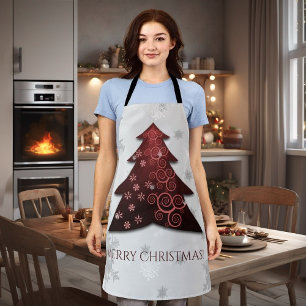 Red Festive Christmas Tree Apron