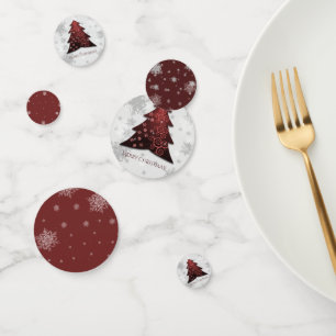 Red Festive Christmas Tree Table Confetti