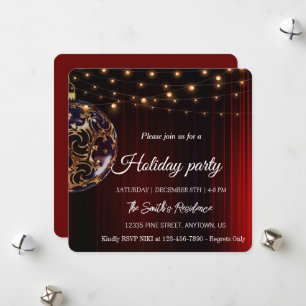 Red festive elegance of the lamp holiday card