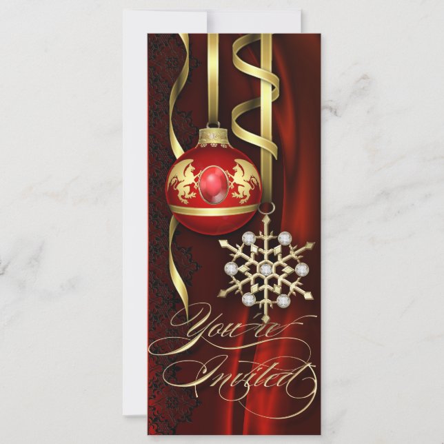 Red Festive Jubilee Holiday Invitation (Front)