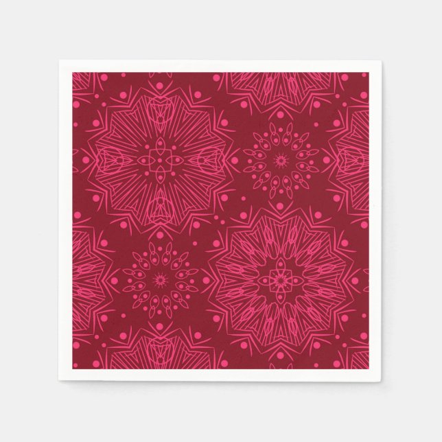Red festive pattern napkin (Front)