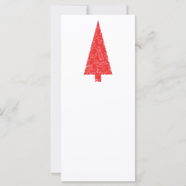 Red Festive Tree. Red and White. Christmas. (Front)