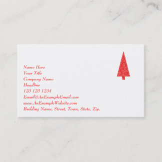 Red Festive Tree. Red and White. Christmas. Business Card
