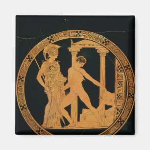 Red-figure cup depicting Athena, Theseus Magnet