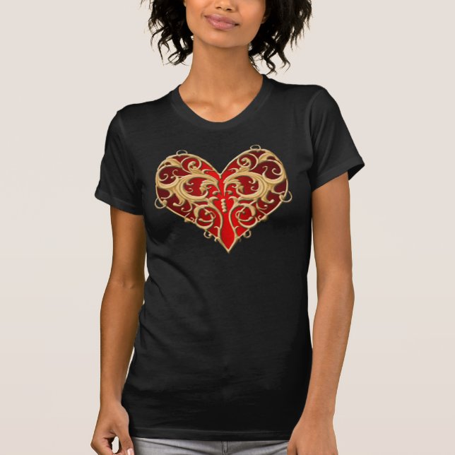 Red Filigree Heart Shirt (Front)