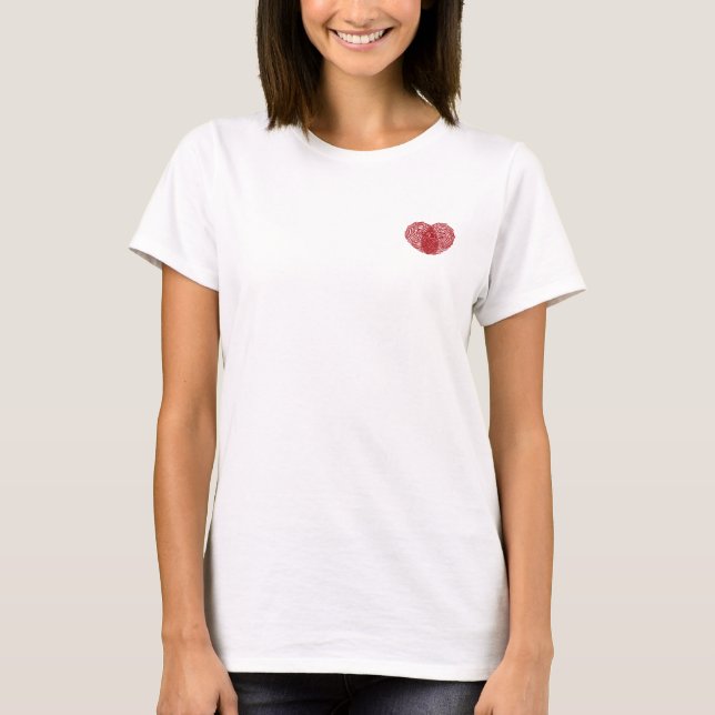 Red Fingerprint Heart T-Shirt (Front)