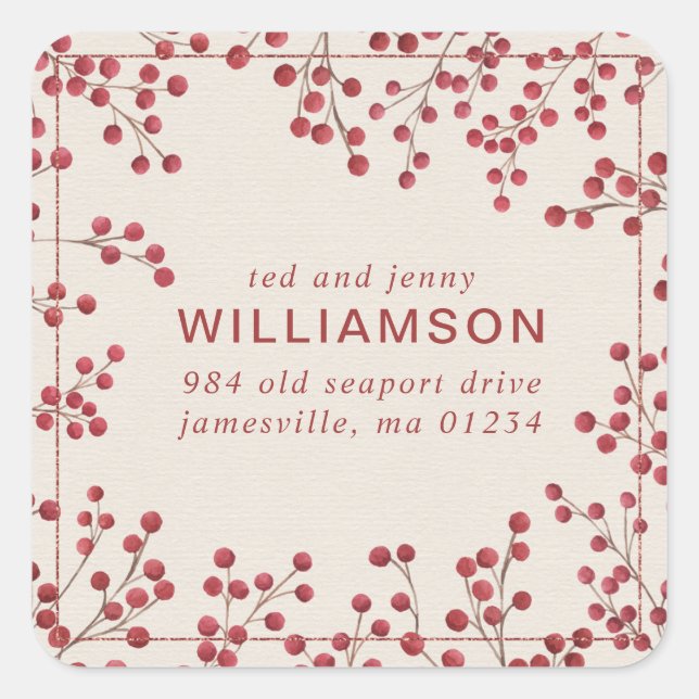 Red Fire Berry Return Address Label (Front)