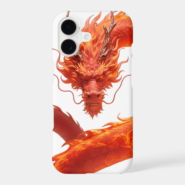 Red Fire Dragon Art | Mythical Flame Dragon Design (Back)