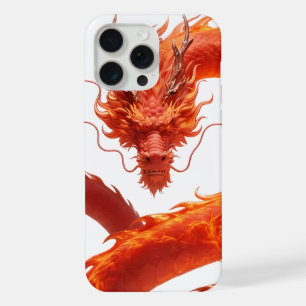 Red Fire Dragon Art Mythical Flame Dragon Design iPhone 15 Pro Max Case