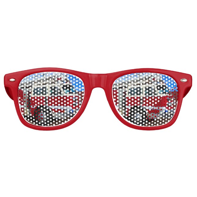 Red Fire Engine Retro Sunglasses (Front)