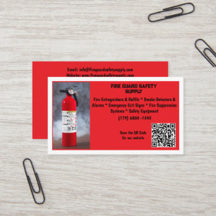 Red Fire Extinguisher Fire Safety Business Card