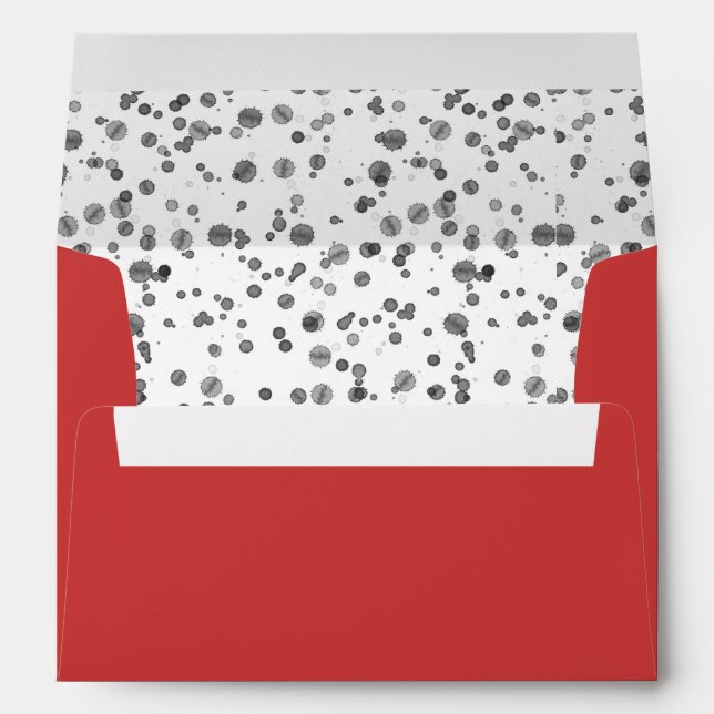 Red Fire Fighter Dalmatian Print Party Envelope (Back (Bottom))
