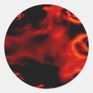 Red Fire Fractal Classic Round Sticker
