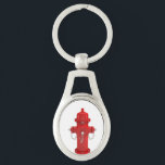Red Fire Hydrant Key Ring<br><div class="desc">Photograph of a bright red fire hydrant in an empty white void.</div>