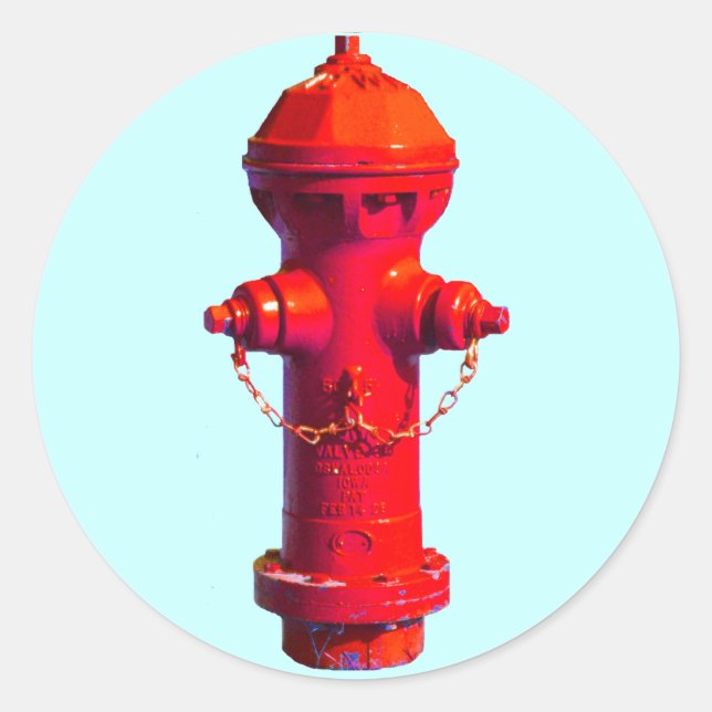 Red Fire Hydrant Series Classic Round Sticker (Front)