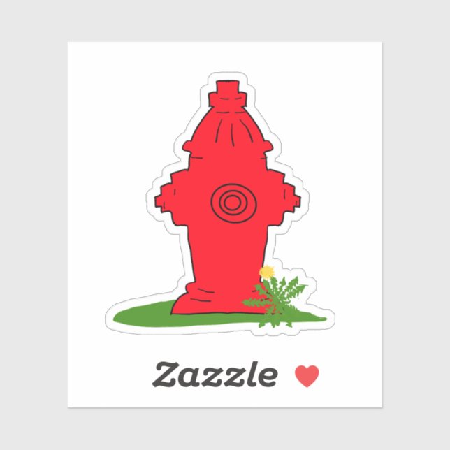 Red Fire Hydrant sticker (Sheet)