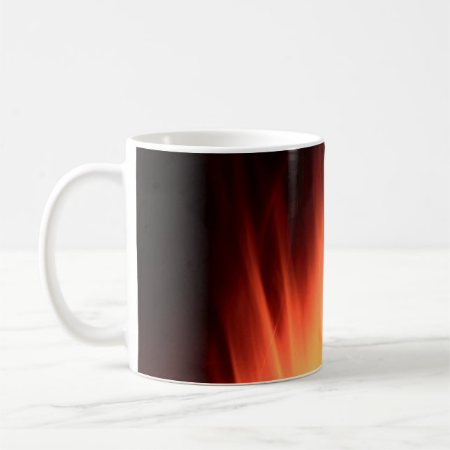 Red fire illustration coffee mug (Left)