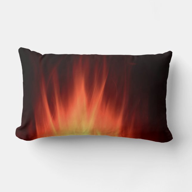 Red fire illustration lumbar cushion (Front)