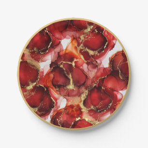 Red Fire Pattern Paper Plate