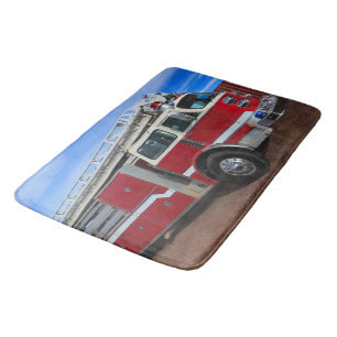 Red Fire Truck Bath Mat