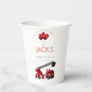 Red Fire Truck Birthday Party Paper Cups