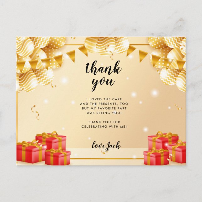 Red Fire Truck Birthday Party Postcard (Front)