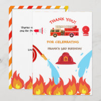 Red Fire Truck Birthday Party Thank you