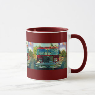 Red Fire Truck Fireman's Drinking Mug