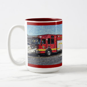 Red Fire Truck Fireman's Drinking Mug