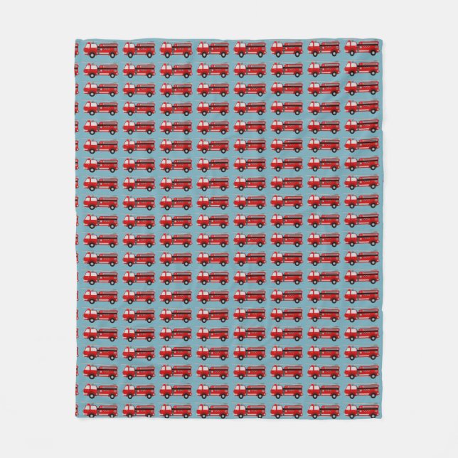 Red Fire Truck Gift  Fleece Blanket (Front)