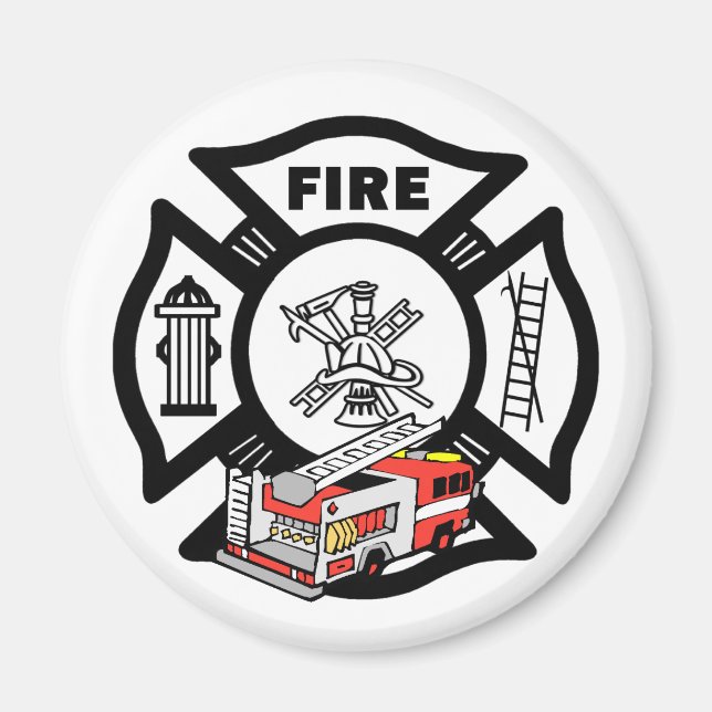Red Fire Truck Magnet (Front)