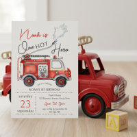 Red Fire Truck One Hot Hero 1st Birthday