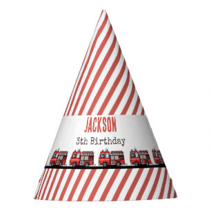 Red Fire Truck Party Décor Custom Kids Birthday Hat