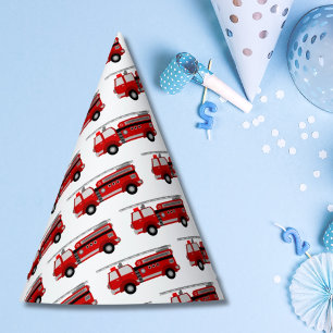 Red Fire Truck Party Hat