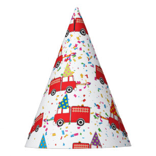 Red Fire Truck Party Pattern Hat