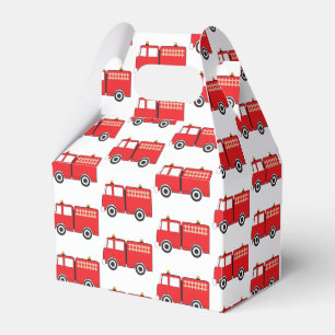 Red Fire Truck Pattern Favour Box