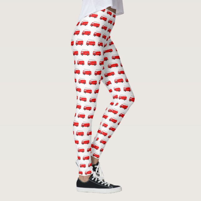 Red Fire Truck Pattern Leggings (Right)