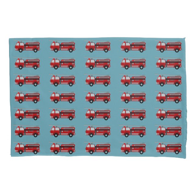 Red Fire Truck  Pillowcase (Front)