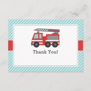 Red Fire Truck Thank You Note Card