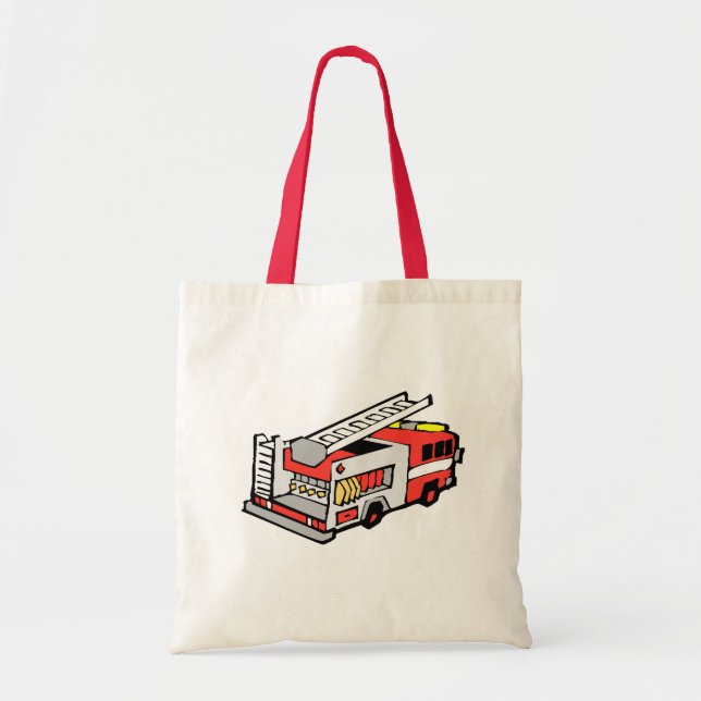 Red Fire Truck Tote Bag (Front)