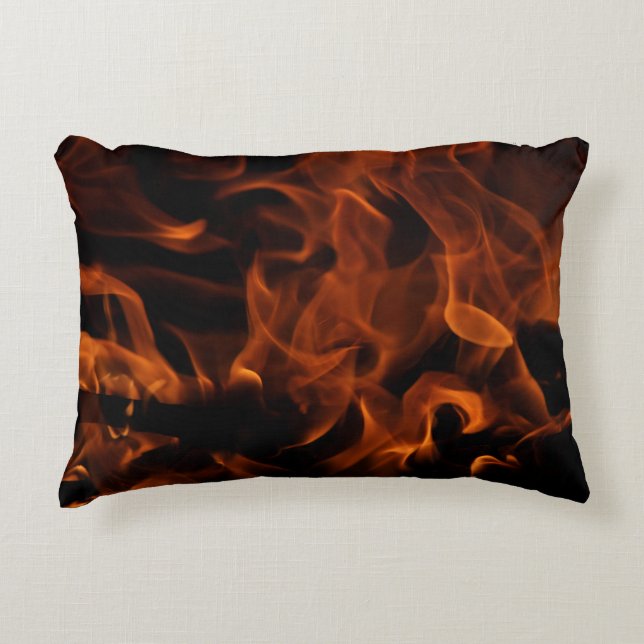 Red fire wallpaper decorative cushion (Front)