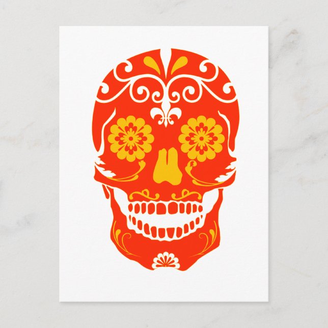 RED FIRED SKULL POSTCARD (Front)
