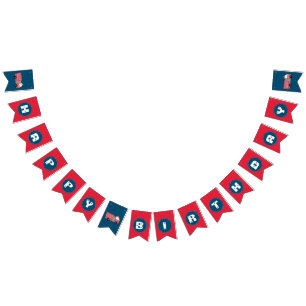 Red Firefighter Alarm Firetruck Birthday Supplies Bunting