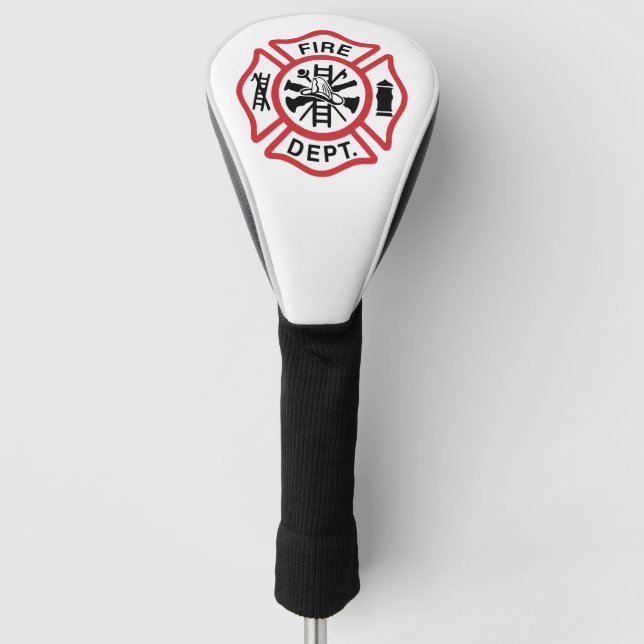 Red Firefighter Golf Head Cover (Front)