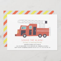 Red Firetruck Firefighter Boy Birthday