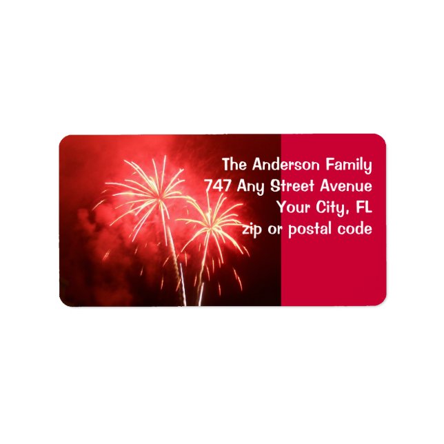 Red Fireworks Label (Front)