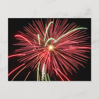 Red Fireworks Postcard