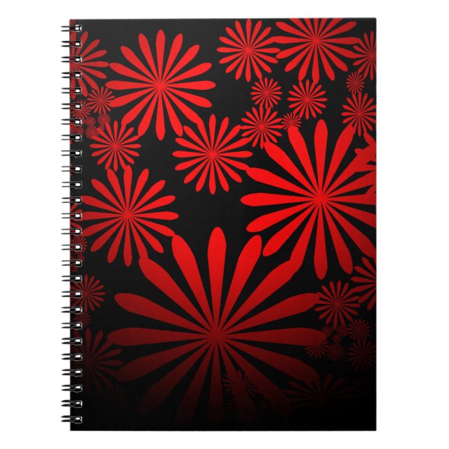 Red Fireworks Spiral Notebook (Front)